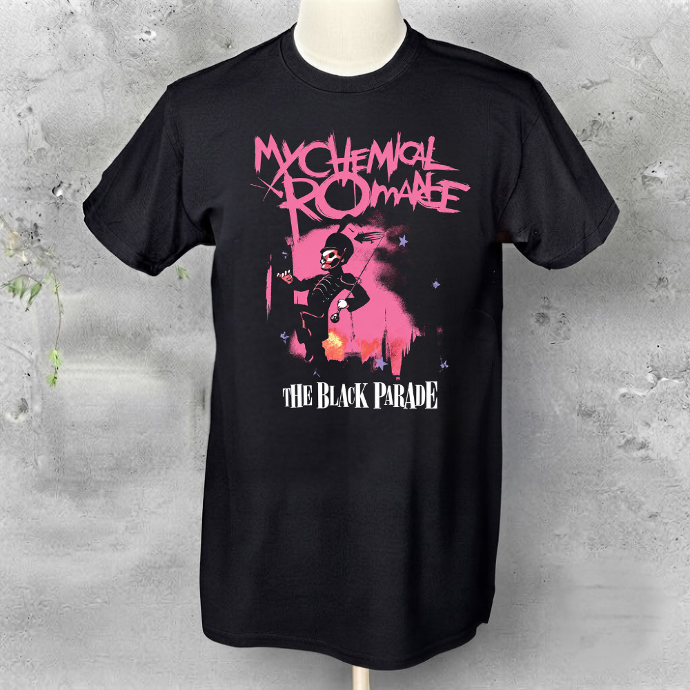 My Chemical Romance The Black Parade Pink Logo Vintage Black T-Shirt